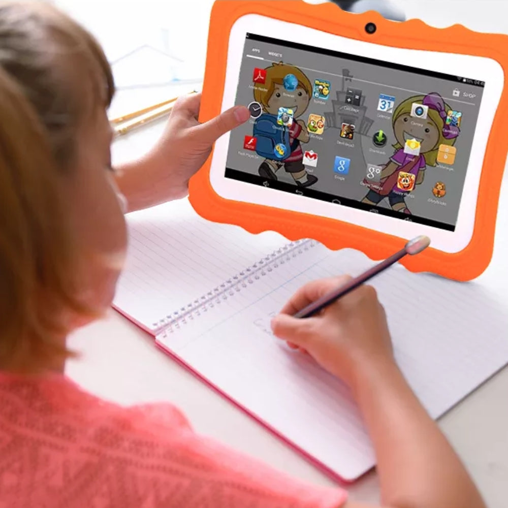Kindertablet 7 Inch – Schokbestendig, Oudercontrole & Educatieve Apps | Wifi, Camera & Android