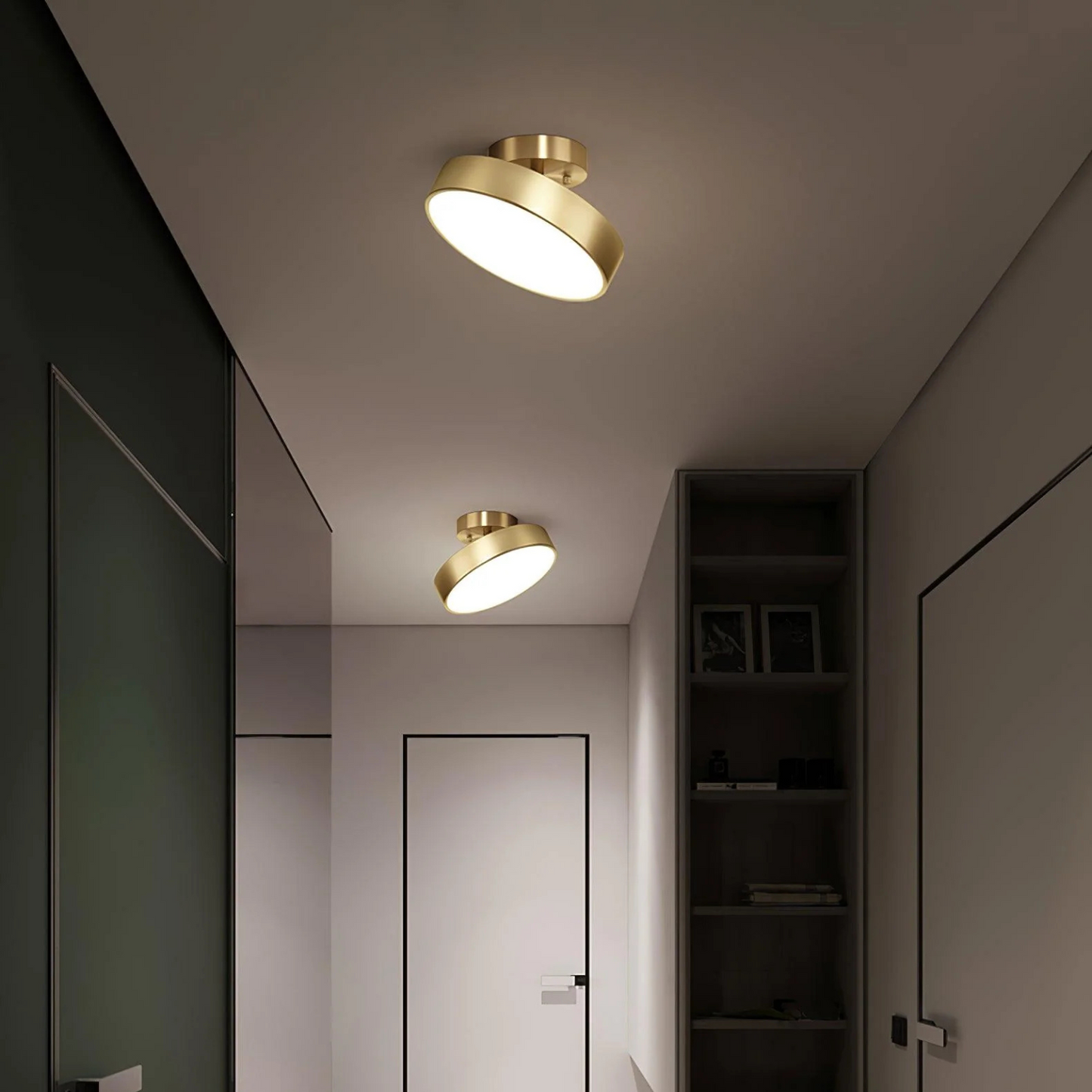 Gouden Draaibare Plafondlamp – Minimalistische Luxe voor elke Ruimte