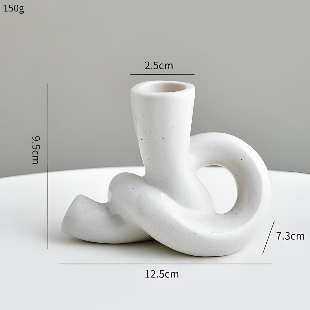 Minimalistische Keramische Knoop Kandelaar – Stijlvolle Woondecoratiev