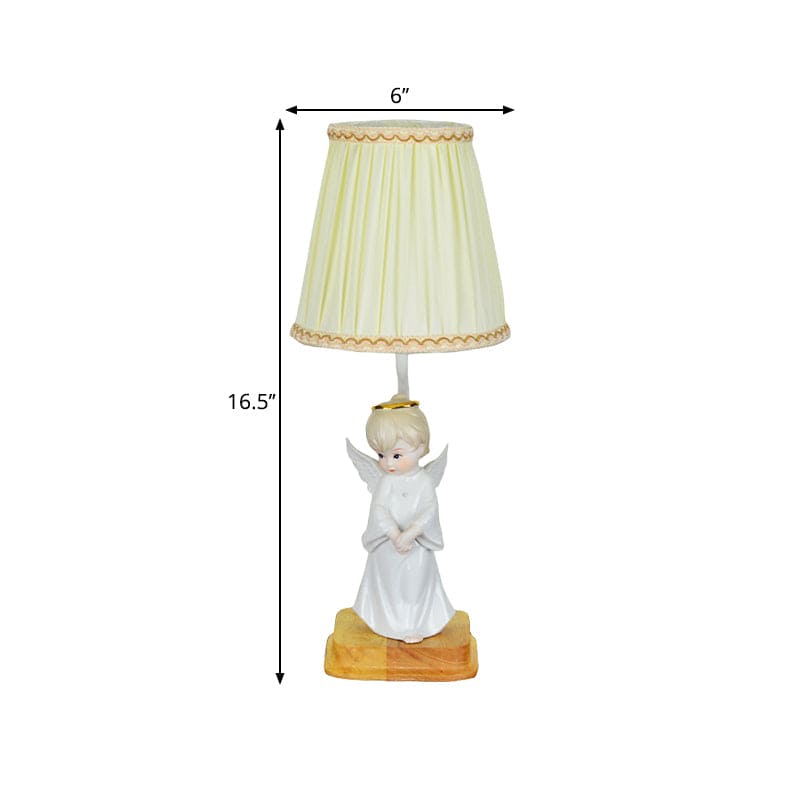 Klassieke Nachtkastlamp met Engel Decor – Sfeervolle Bedlamp voor Slaapkamer of Kinderkamer