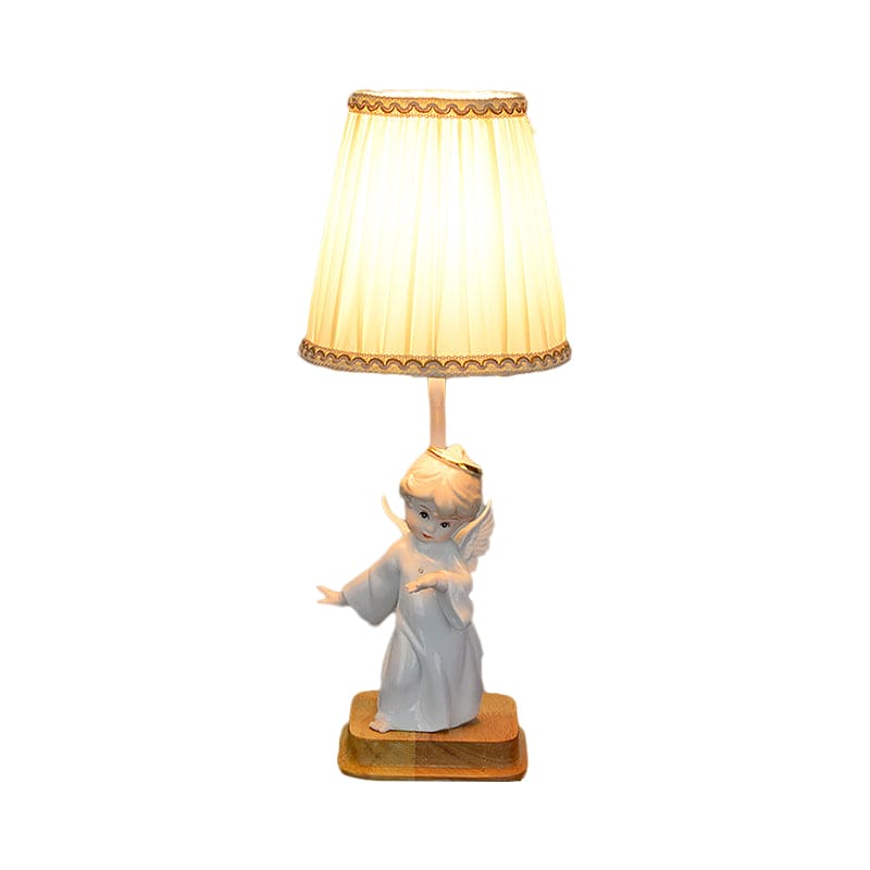 Klassieke Nachtkastlamp met Engel Decor – Sfeervolle Bedlamp voor Slaapkamer of Kinderkamer