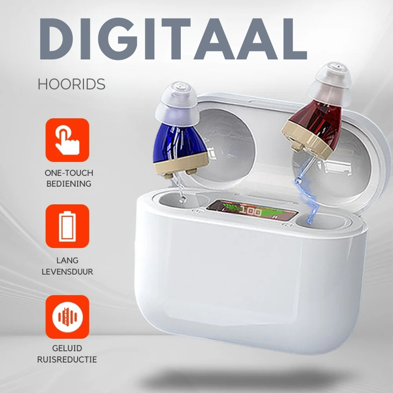 Onzichtbaar Oplaadbaar Hoortoestel voor Volwassenen – In-Ear Geluidsversterker met Ruisonderdrukking, Ergonomische Pasvorm & Draagcomfort | Discreet, Lichtgewicht & USB-oplaadbaar