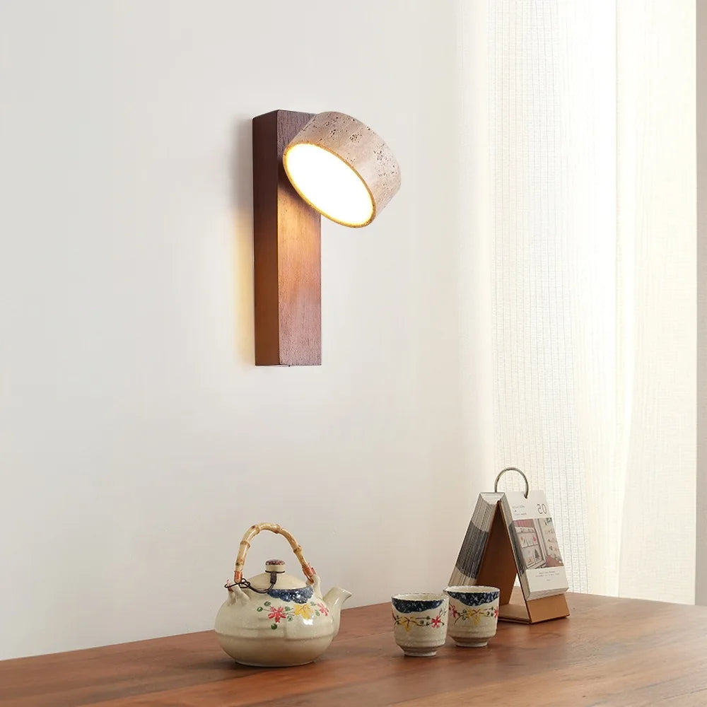 Cemento Luxe Wandlamp – Robuuste Elegantie met Cement en Hout