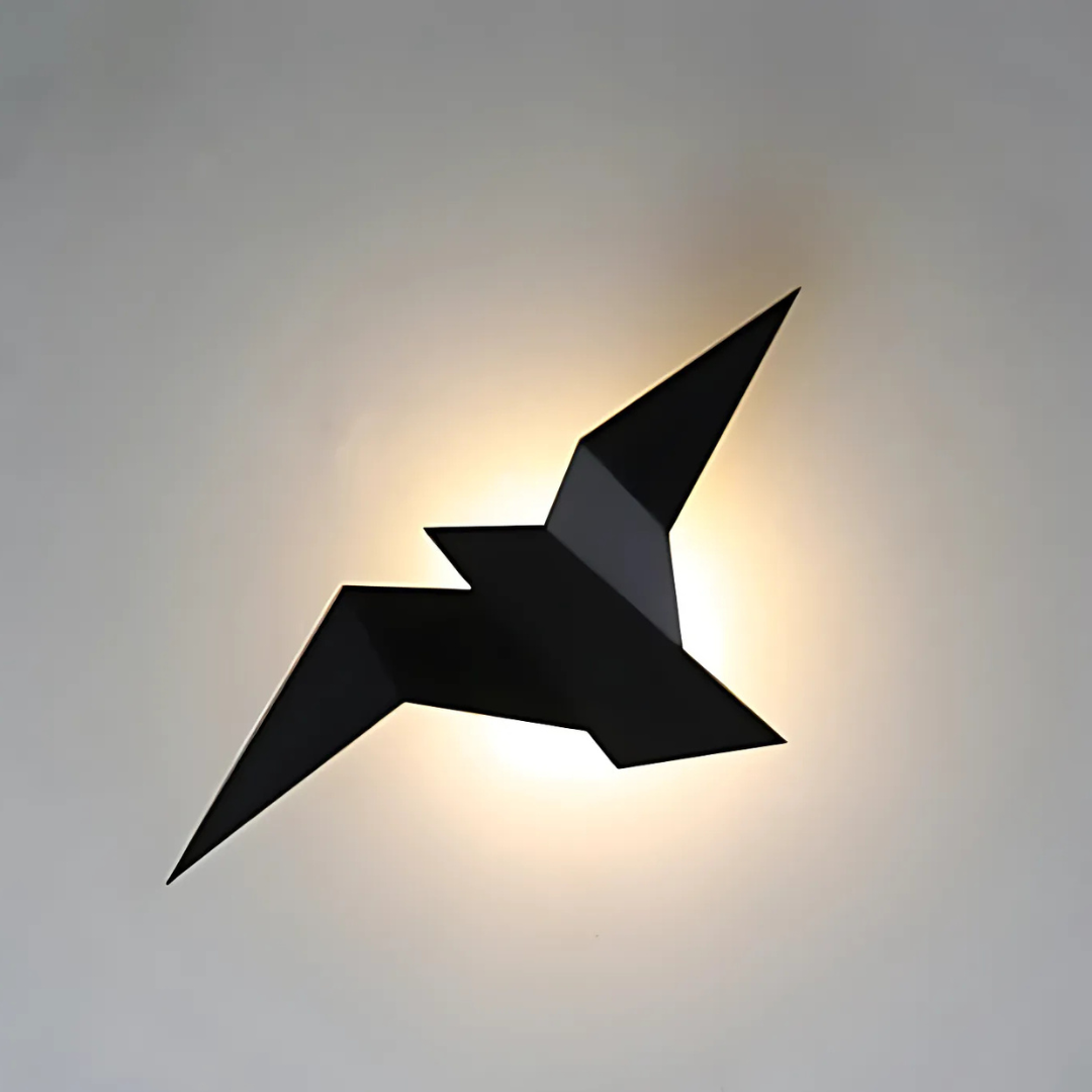Origami Wandlamp – Japanse Designlamp in Metaal met Warm LED Licht | Artistieke Wandverlichting voor Slaapkamer of Woonkamer