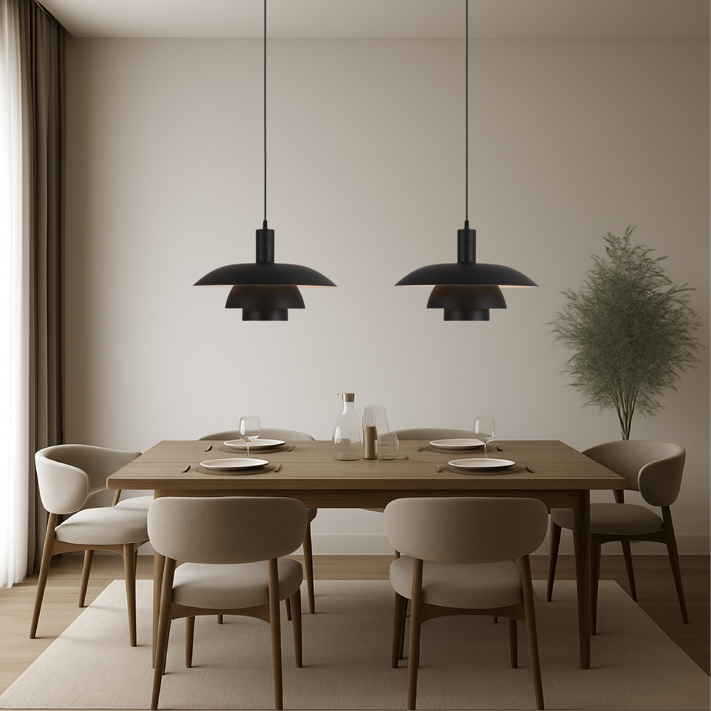 Hanglamp in Scandinavische Stijl – Irda | Metalen Pendellamp met Dimbare LED voor Eettafel, Keuken of Woonkamer