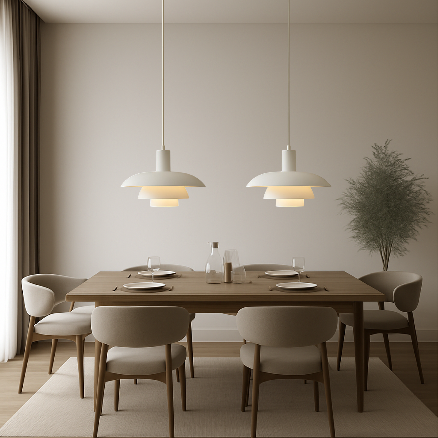 Hanglamp in Scandinavische Stijl – Irda | Metalen Pendellamp met Dimbare LED voor Eettafel, Keuken of Woonkamer
