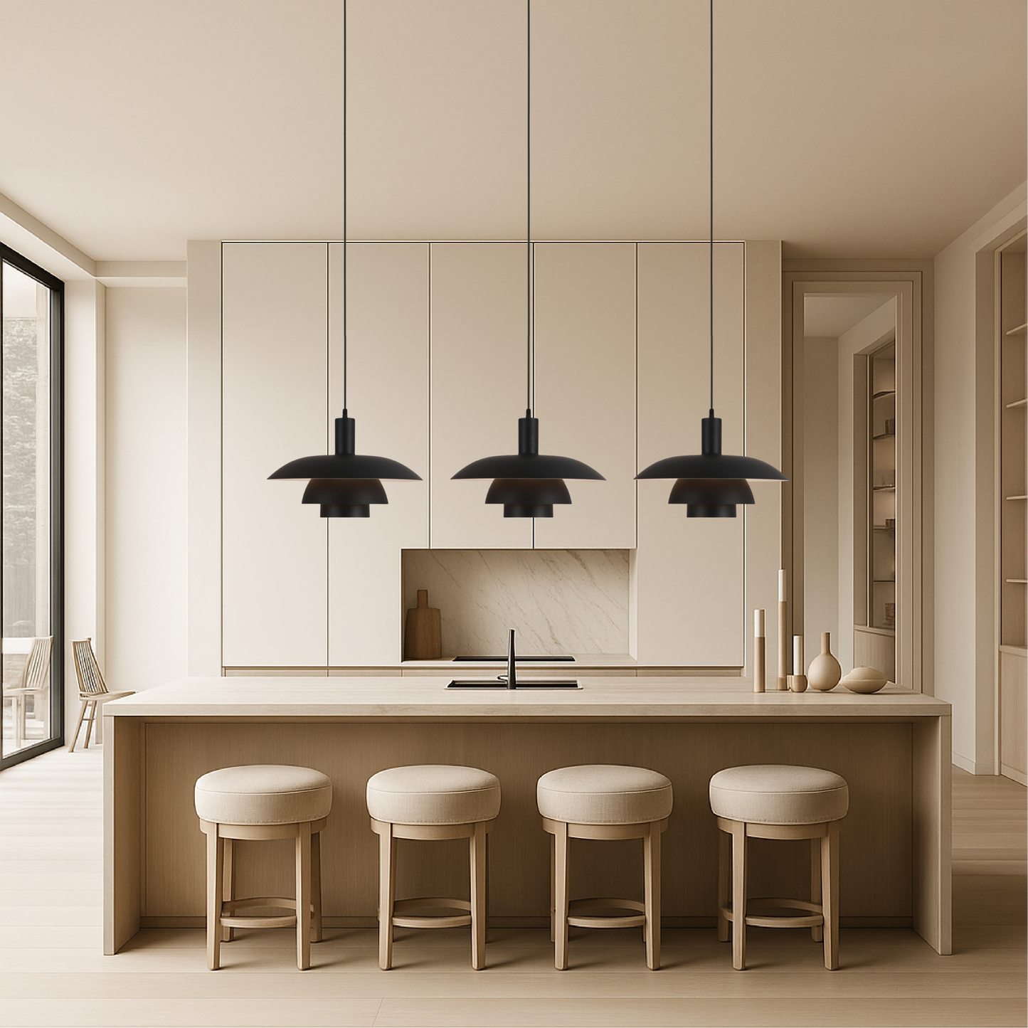 Hanglamp in Scandinavische Stijl – Irda | Metalen Pendellamp met Dimbare LED voor Eettafel, Keuken of Woonkamer