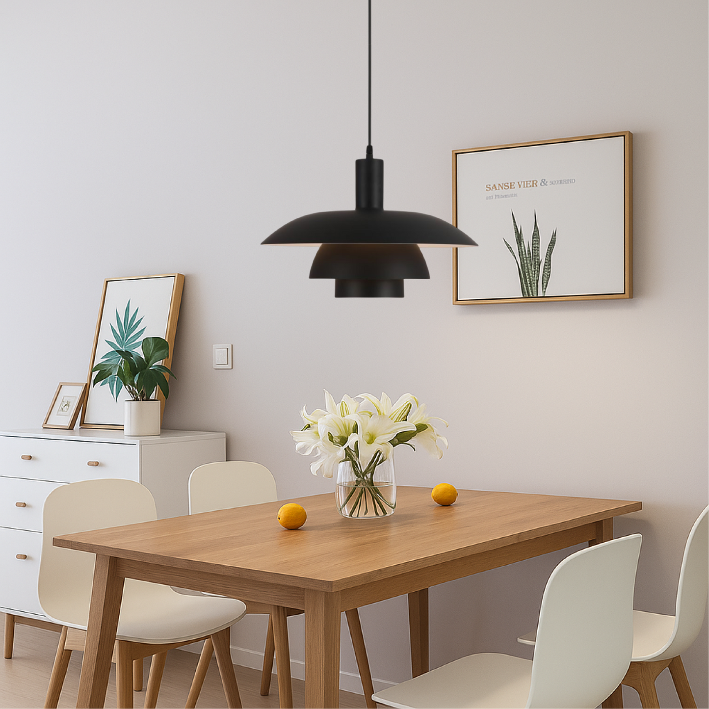 Hanglamp in Scandinavische Stijl – Irda | Metalen Pendellamp met Dimbare LED voor Eettafel, Keuken of Woonkamer