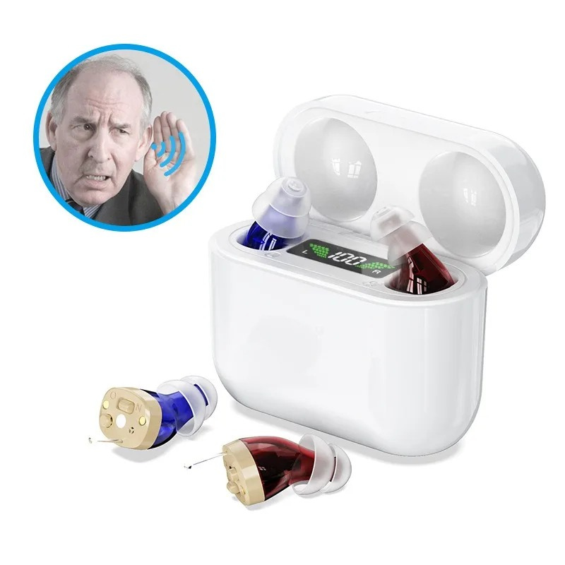 Onzichtbaar Oplaadbaar Hoortoestel voor Volwassenen – In-Ear Geluidsversterker met Ruisonderdrukking, Ergonomische Pasvorm & Draagcomfort | Discreet, Lichtgewicht & USB-oplaadbaar
