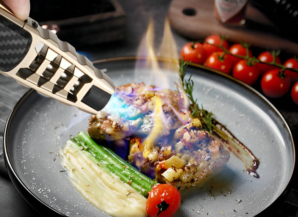 Windproof Torch Lighter met 1300°C Blauwe Vlam – Navulbaar Butaan Gasbrander in Luxe Cadeauverpakking