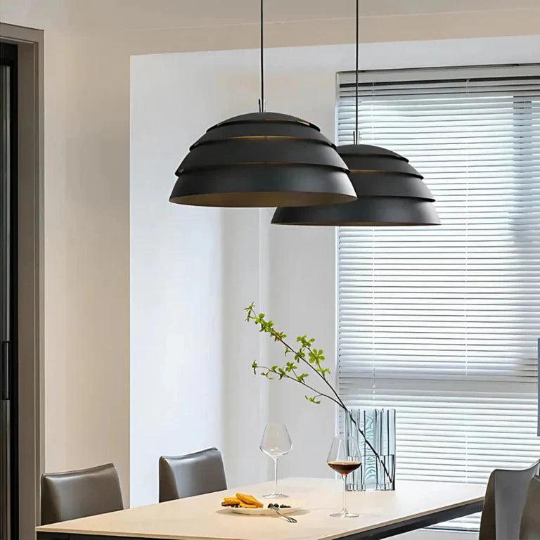 Industriële Hanglamp – Gelaagde IJzeren Lamp in Mat Zwart | Moderne Loft Verlichting