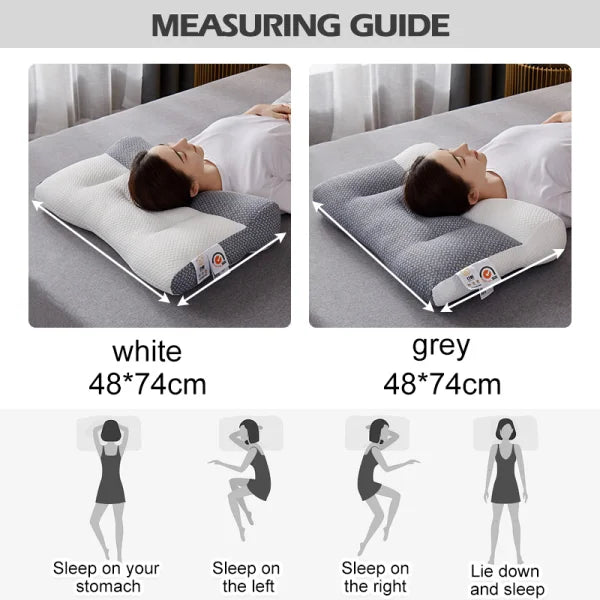 Orthopedisch Neksteunkussen – Ergonomisch Slaapkussen voor Nek- en Schouderklachten | Grijs of Wit – 48x74 cm