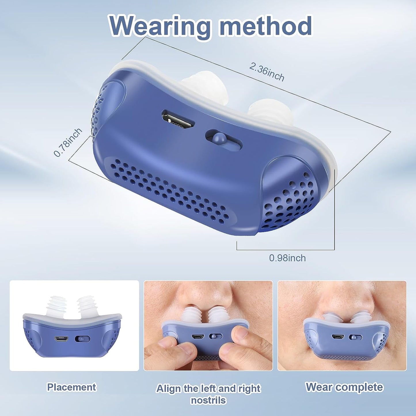 Draagbaar Anti-Snurk Apparaat bij Slaapapneu – Micro CPAP met Zachte Luchtdruk & USB-Oplaadfunctie | Fluisterstil, Medisch Siliconen & Compact Formaat voor Reizen of Thuisgebruik