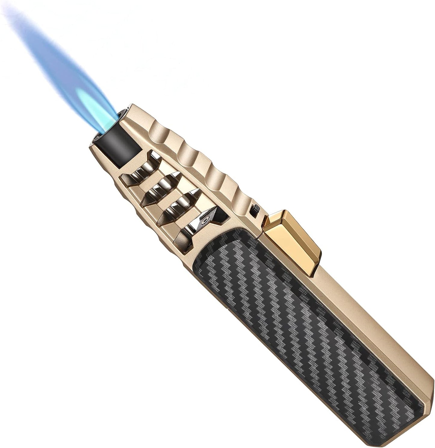 Windproof Torch Lighter met 1300°C Blauwe Vlam – Navulbaar Butaan Gasbrander in Luxe Cadeauverpakking