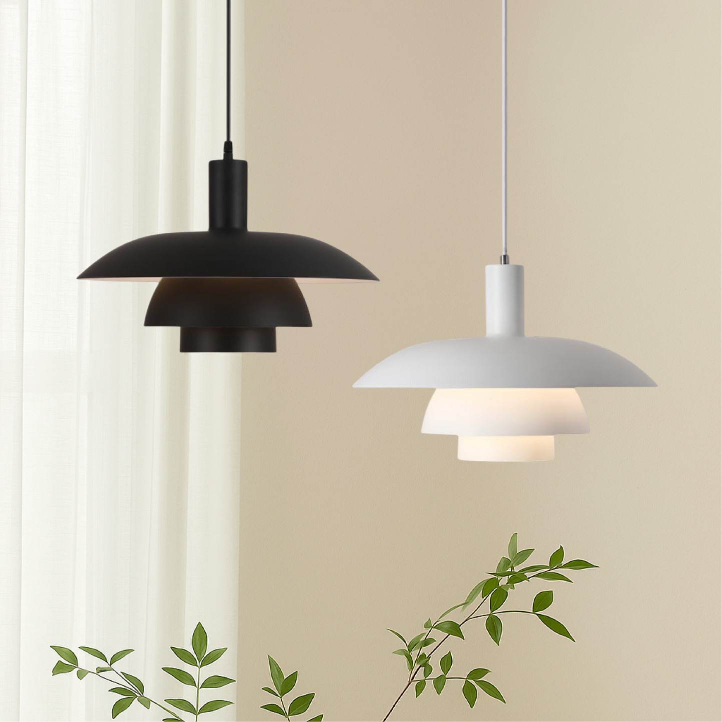 Hanglamp in Scandinavische Stijl – Irda | Metalen Pendellamp met Dimbare LED voor Eettafel, Keuken of Woonkamer