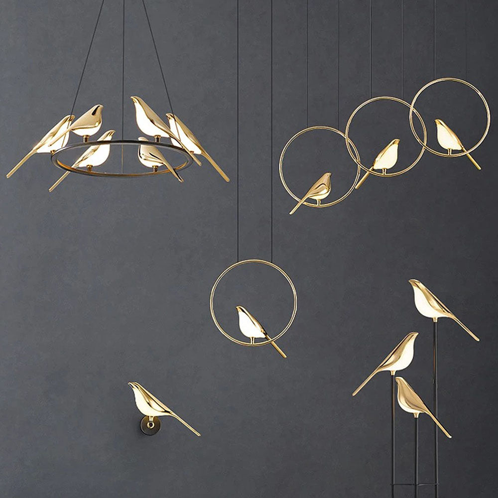 Elavira LED Hanglamp – Kunstzinnig Design met Vogelvorm en Ringstructuur