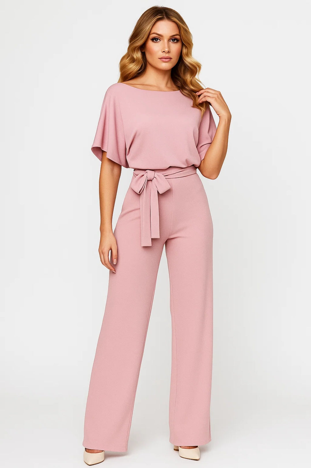Dames jumpsuit – relaxed fit, wijde pijp, elegant, feest & kantoor