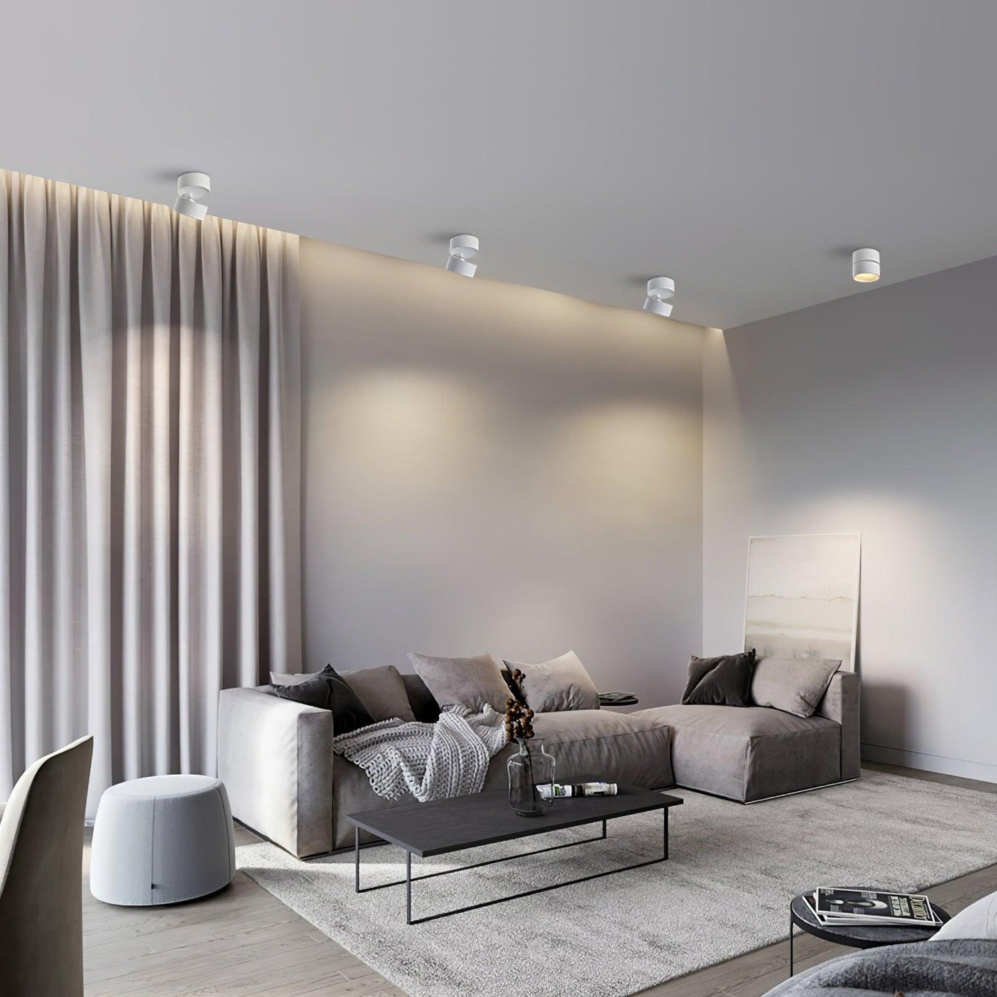 Set van 2 Moderne Opbouw Plafondlampen – Aluminium LED Verlichting met Warm Wit Licht | Dimbaar, Minimalistisch Design & Compact Formaat