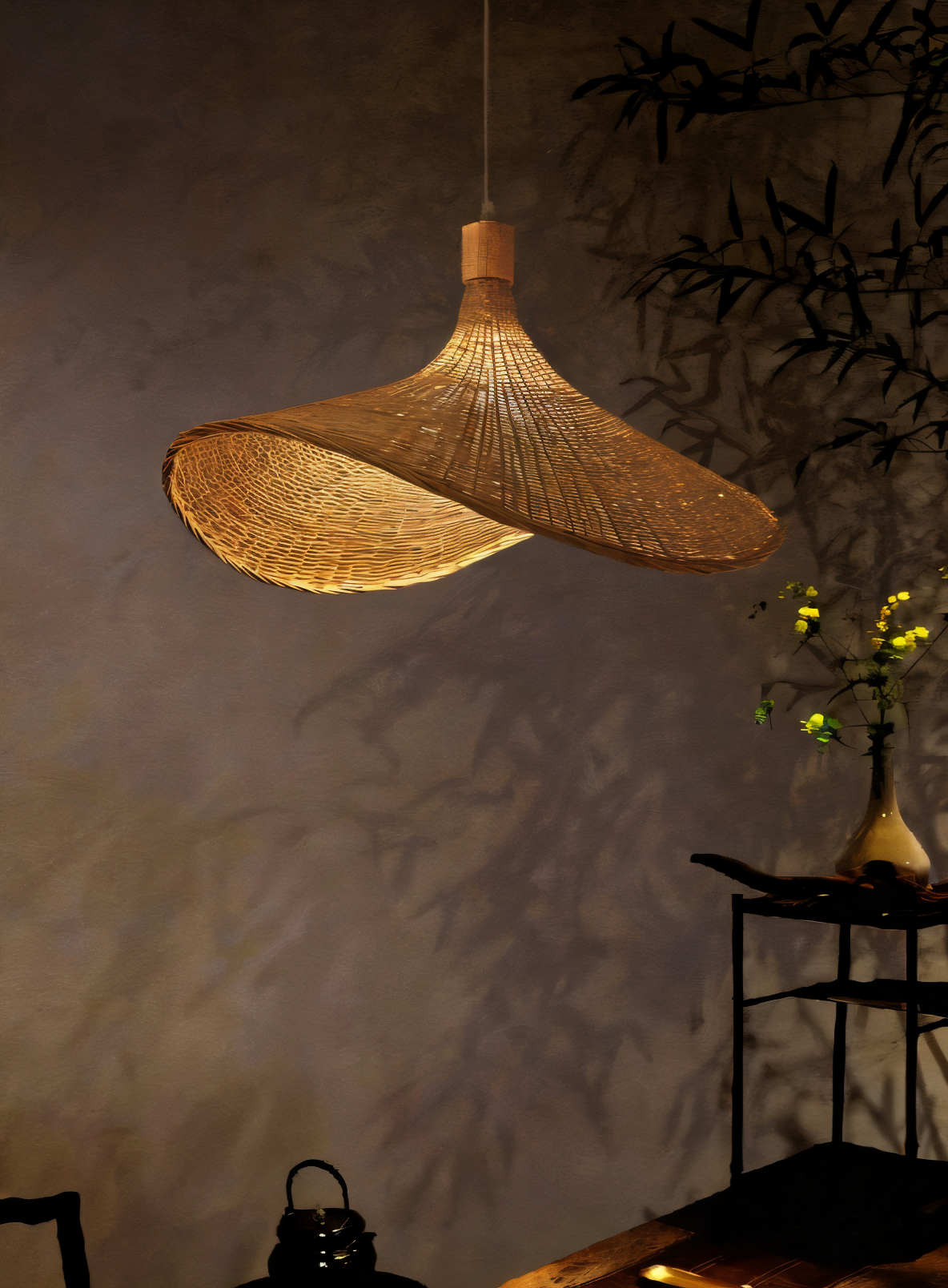 BambWicker Hanglamp – Handgemaakte Rattan Verlichting met Natuurlijke Elegantie