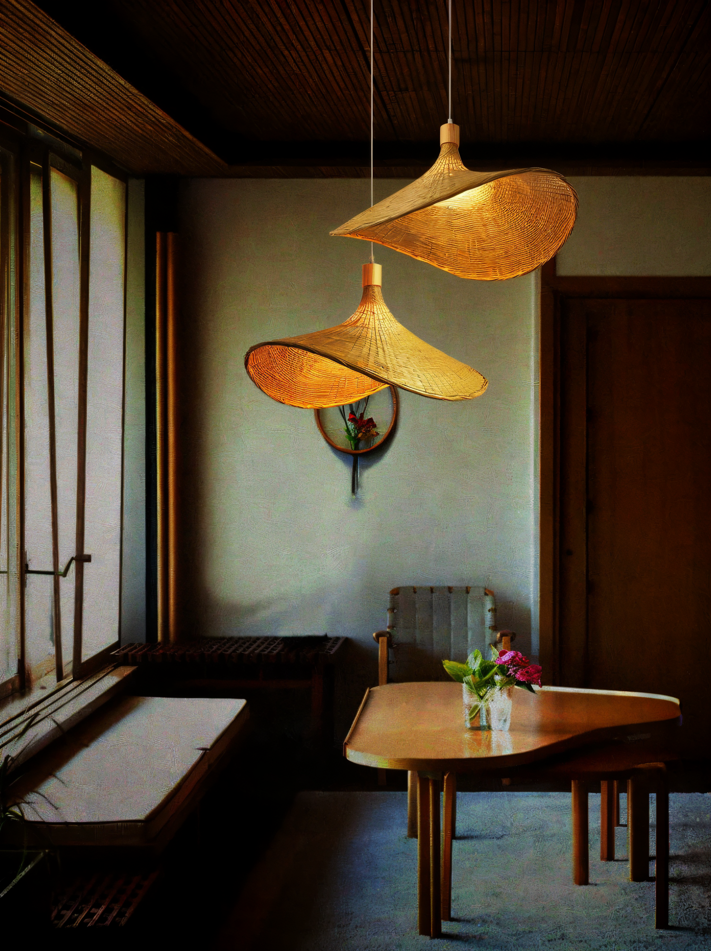 BambWicker Hanglamp – Handgemaakte Rattan Verlichting met Natuurlijke Elegantie