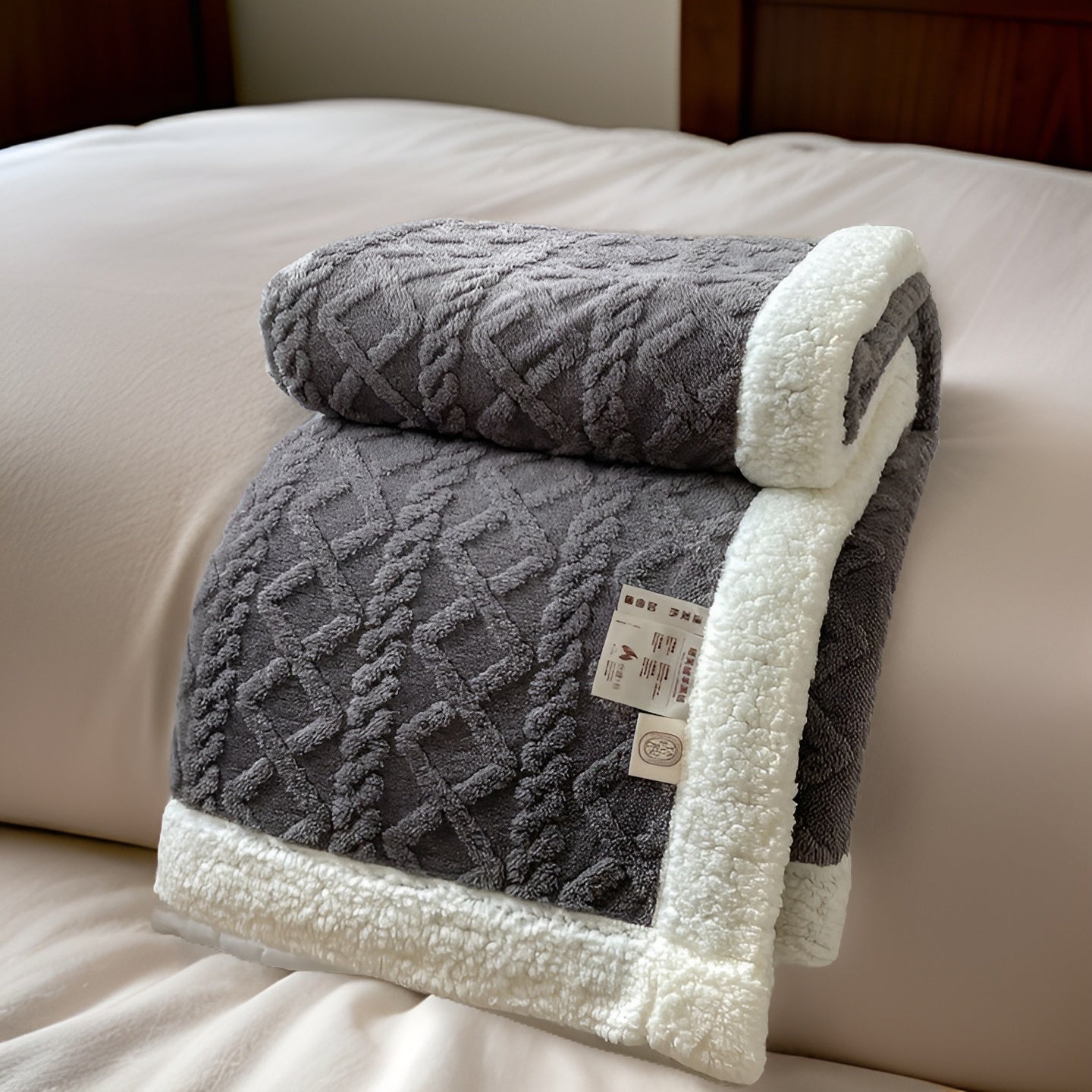 Cozy Cuddle – Dubbellaagse Kasjmier Fleecedeken voor Warme Nachten in Stijl