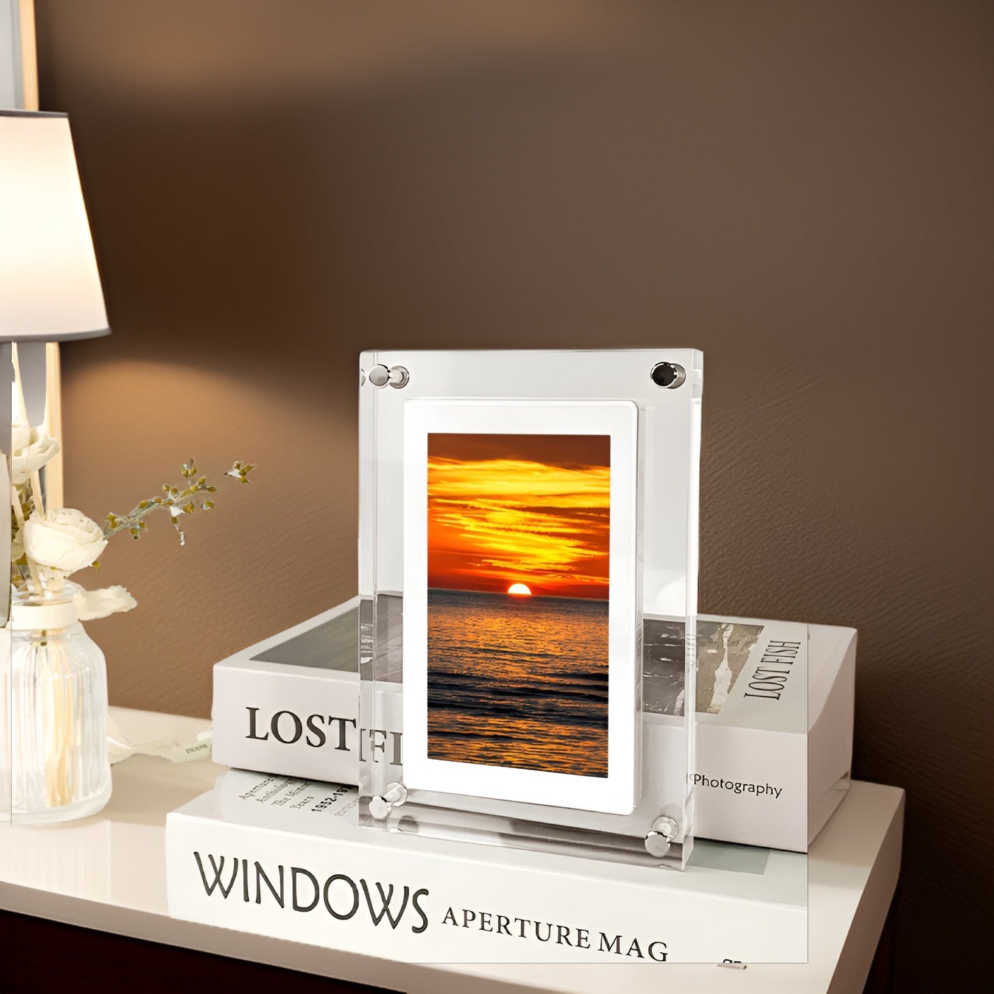 Acryl Digitale Fotolijst met Videoweergave – CrystalFrame 5 Inch | Herinneringen in Beweging met USB en Oplaadbare Batterij