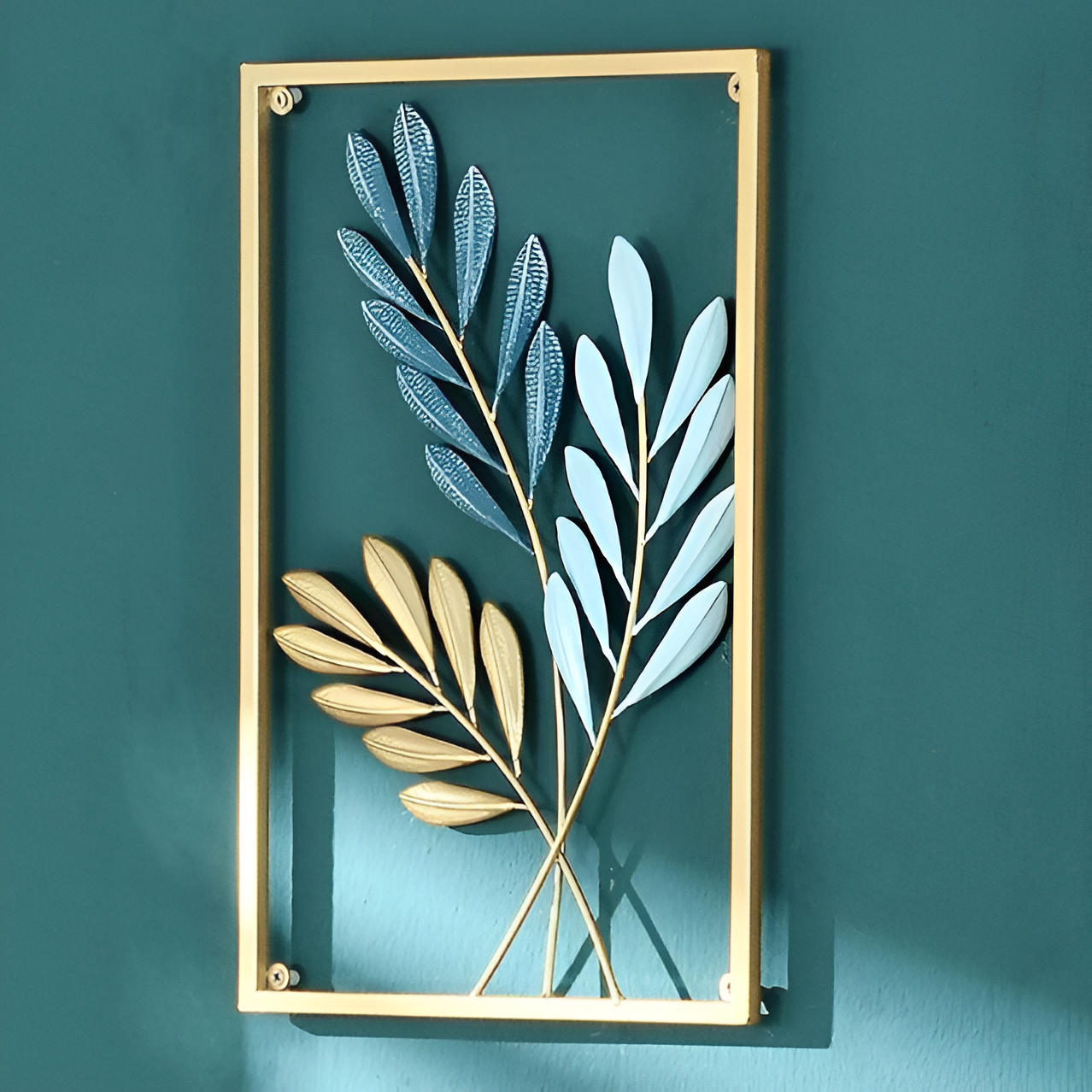 Aurablatt – Gouden Metalen Wanddecoratie in Bladvorm | Scandinavisch Design (Set of Los)