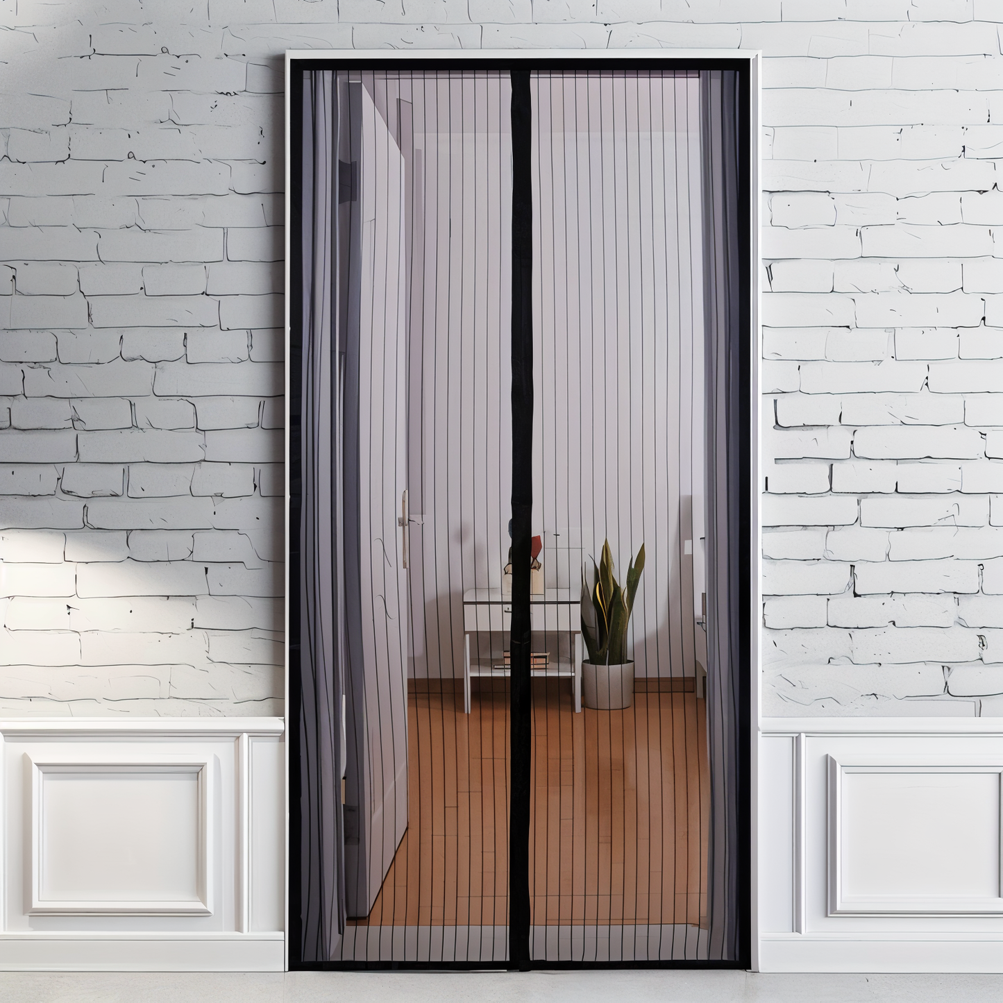 Magnetisch Deurhor met Slimme Sluiting – NetShield Insectenwerend Gaas 90–120x210cm | Muggennet met Automatisch Sluitende Magneetstrip