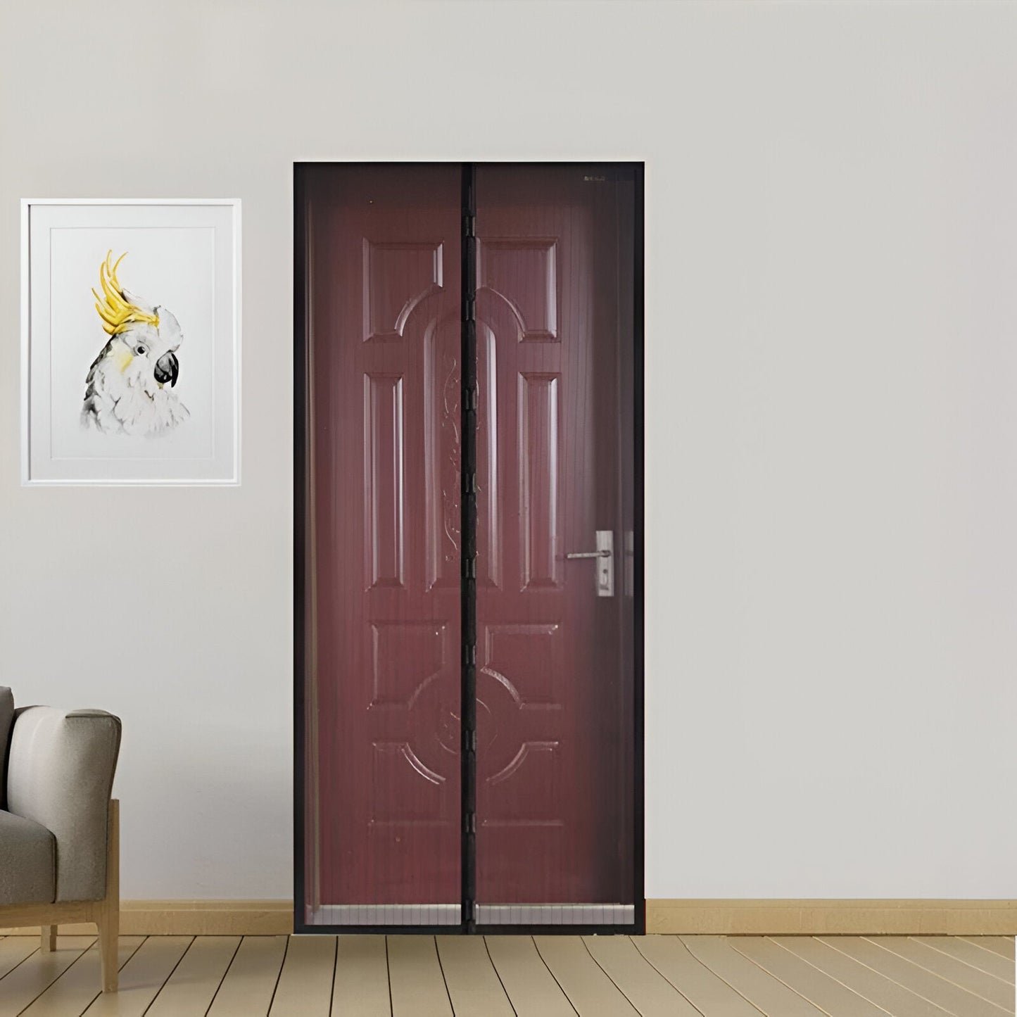 Magnetisch Deurhor met Slimme Sluiting – NetShield Insectenwerend Gaas 90–120x210cm | Muggennet met Automatisch Sluitende Magneetstrip