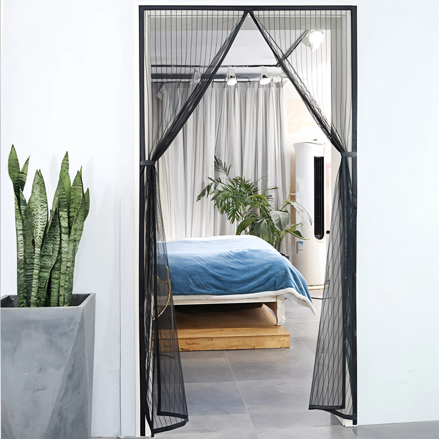 Magnetisch Deurhor met Slimme Sluiting – NetShield Insectenwerend Gaas 90–120x210cm | Muggennet met Automatisch Sluitende Magneetstrip
