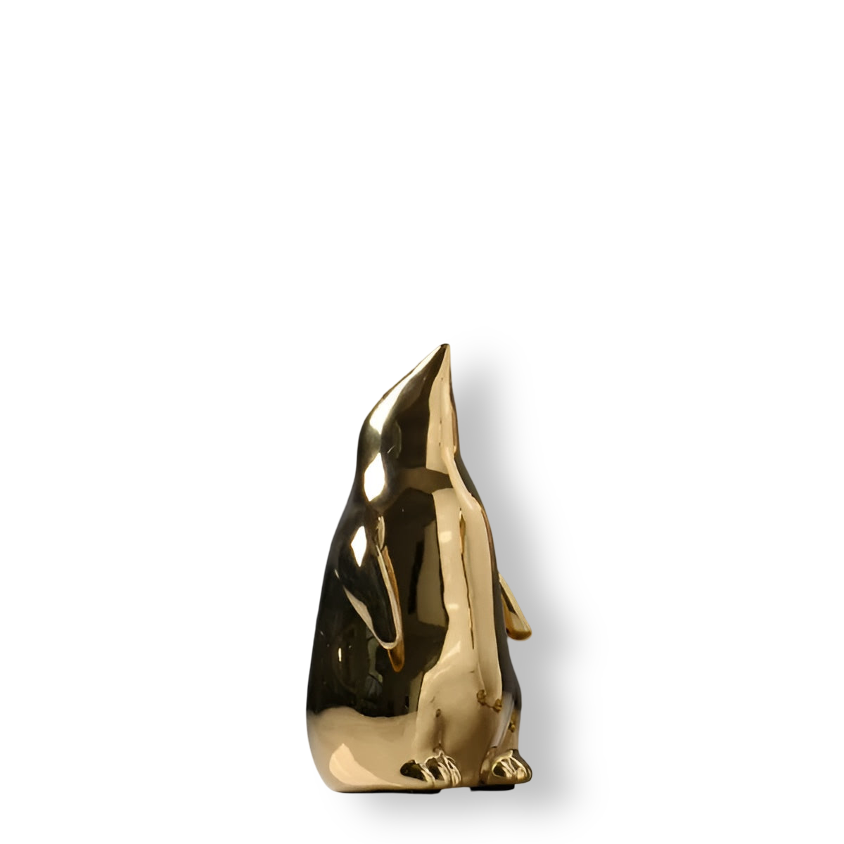 Gouden Pinguïn Beeld – Luxe Keramische Pinguïn Decoratie | Modern Glinsterend Accent – 15 tot 28 cm Hoog