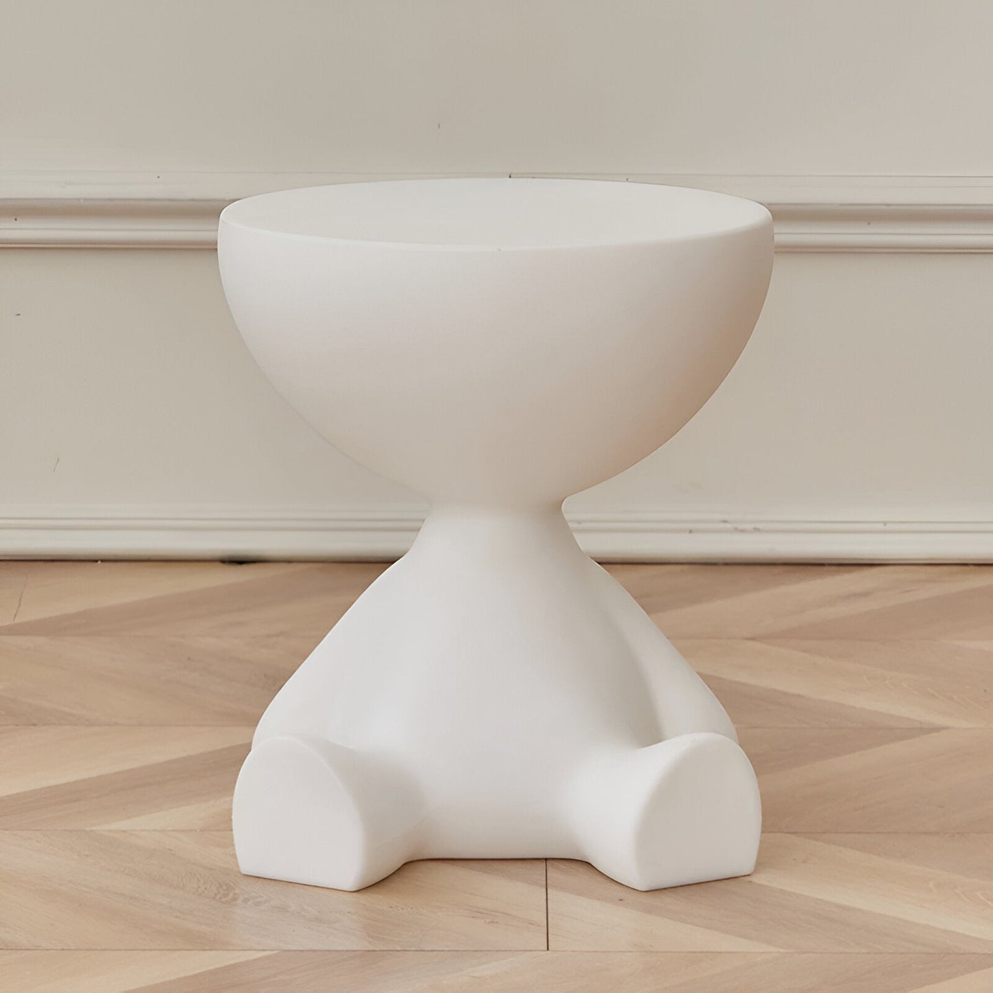 Lunaro bijzettafel – ronde minimalistische salontafel van kunststof in scandinavisch japandi design