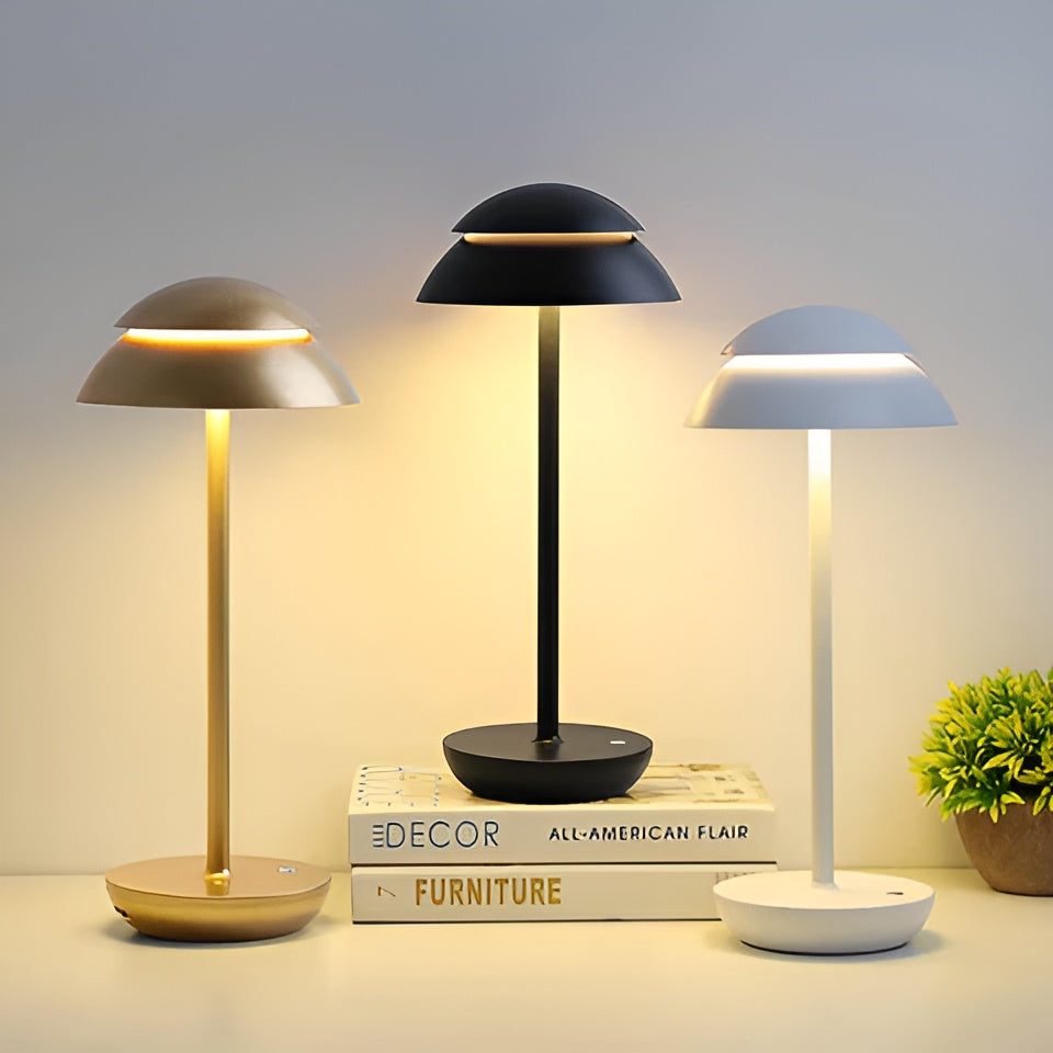 Draadloze LED Tafellamp in Parapludesign – Dimbaar, Oplaadbaar en Modern