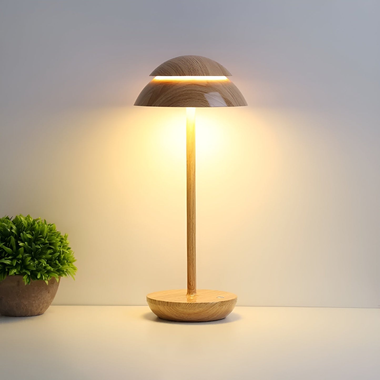 Draadloze LED Tafellamp in Parapludesign – Dimbaar, Oplaadbaar en Modern