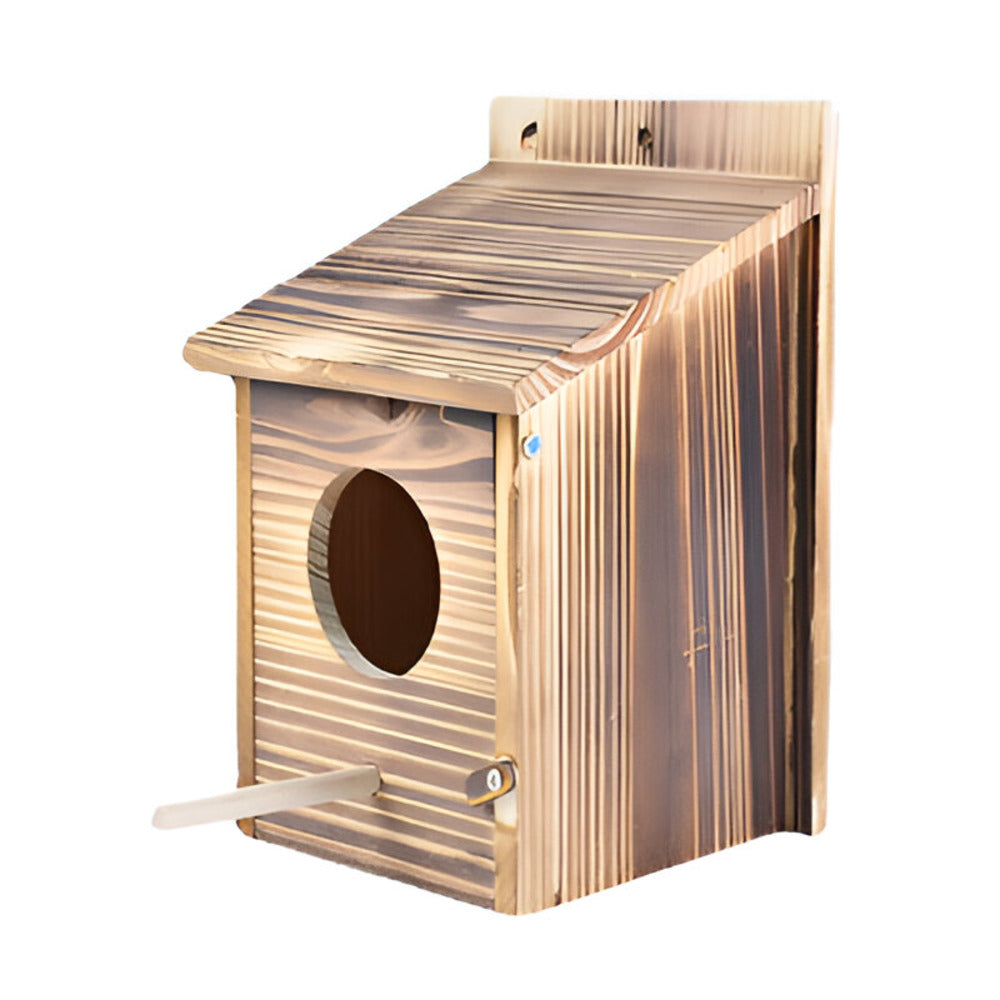 Weerbestendig Houten Vogelhuisje – Ophangbaar Nestkastje voor Tuinvogels | Duurzaam & Decoratief voor Balkon, Boom of Schutting