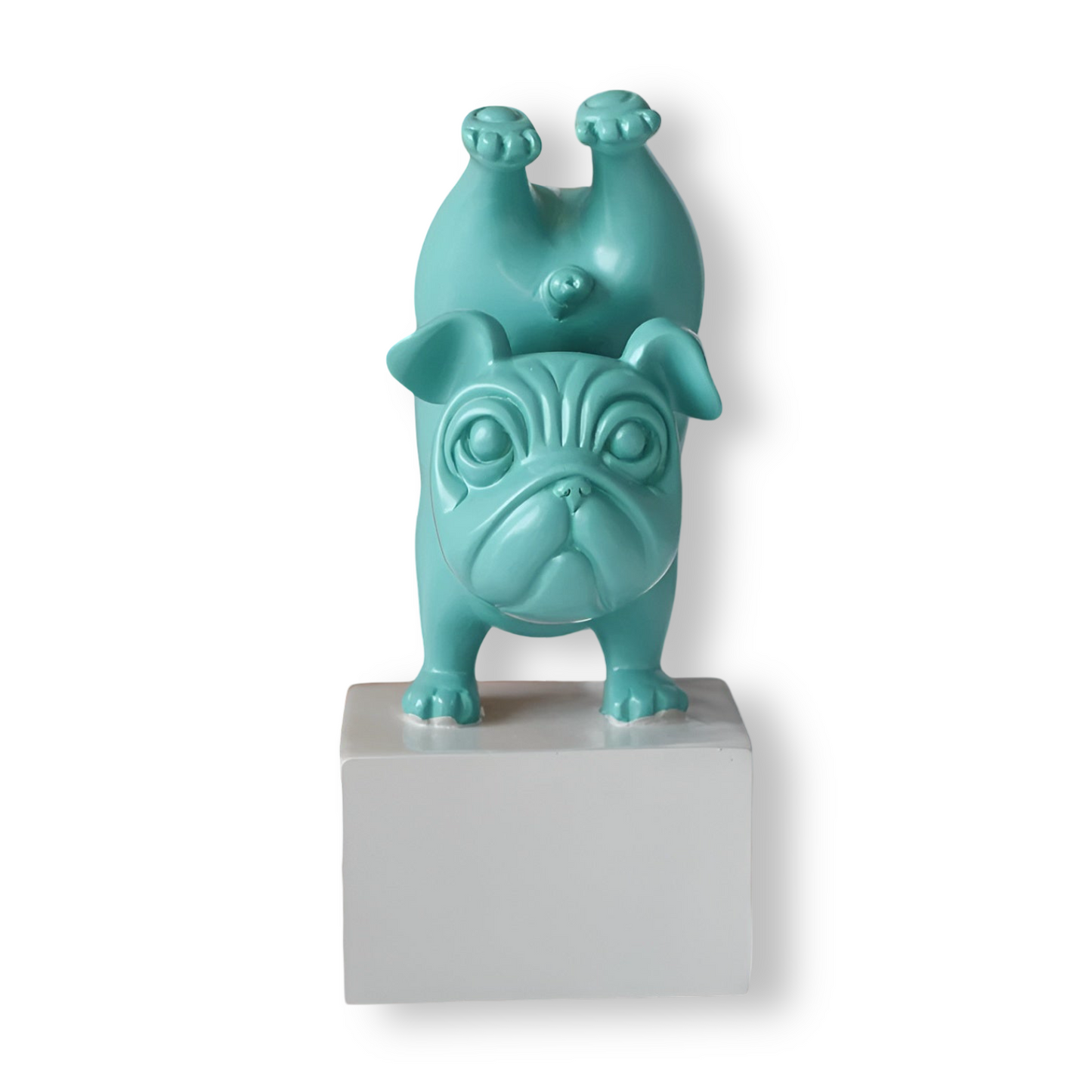 ZenBulldog – Yoga Beeld van Bulldog in Abstracte Stijl | Decoratief Hondenbeeldje in Groen, Geel of Rood