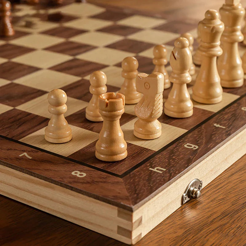 Luxe Houten Magnetisch Schaakspel – Opvouwbaar Bord in Diverse Maten voor Thuis & Reizen