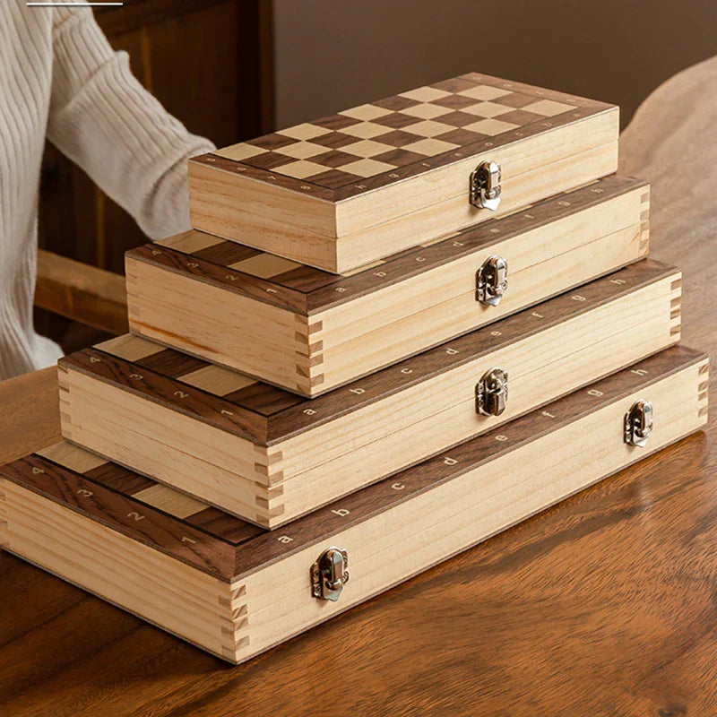 Luxe Houten Magnetisch Schaakspel – Opvouwbaar Bord in Diverse Maten voor Thuis & Reizen