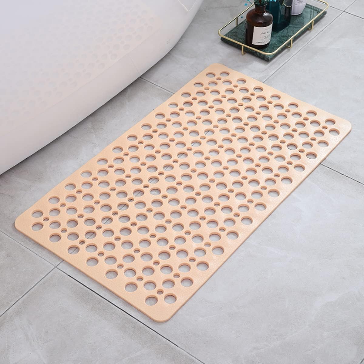 Antislip douchemat – Hygiënische badmat met zuignappen, grijs pvc, 43x75 cm / 60x90 cm