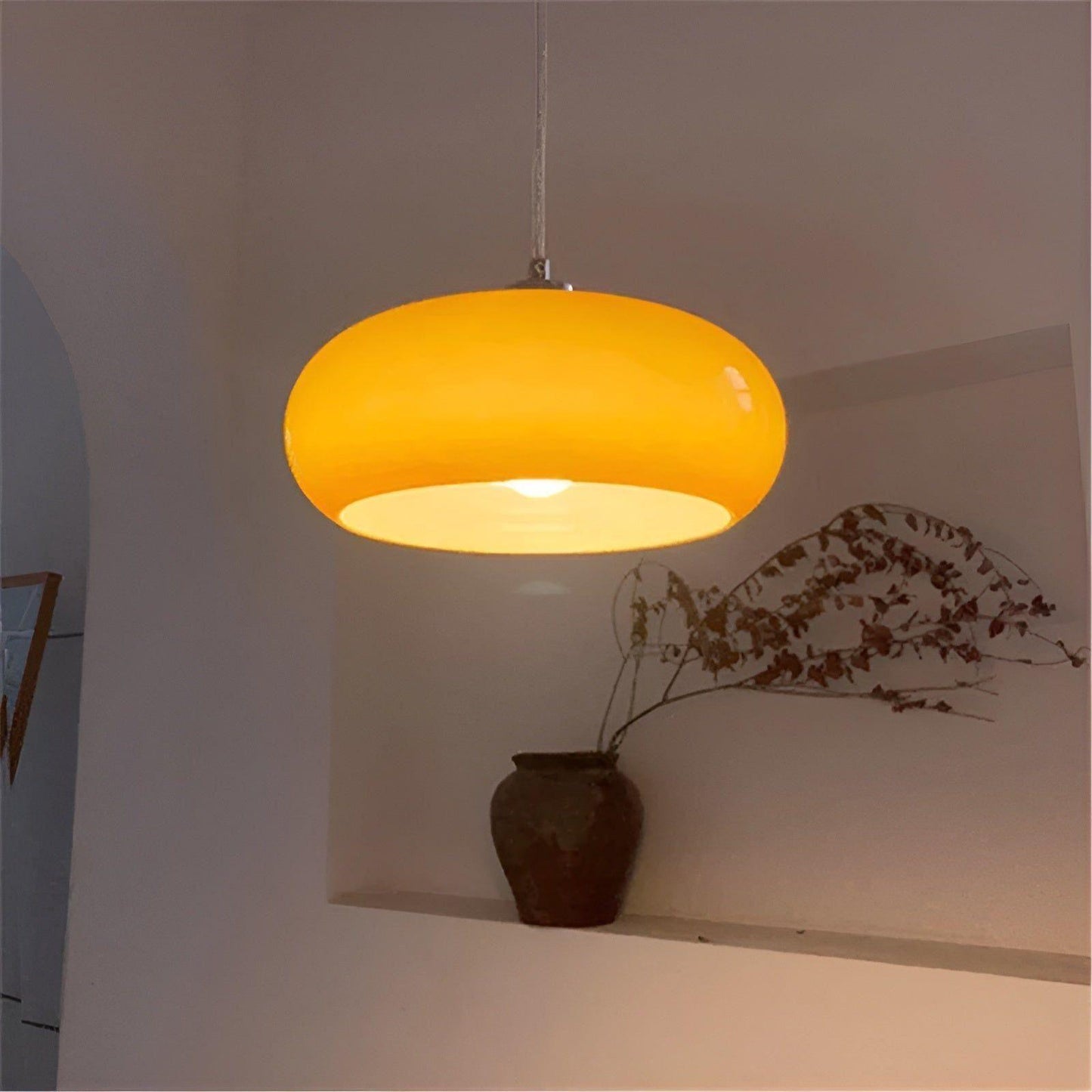 Eloura Glazen Hanglamp – Retro LED Hanglamp in Scandinavische Stijl met Dimbaar Licht
