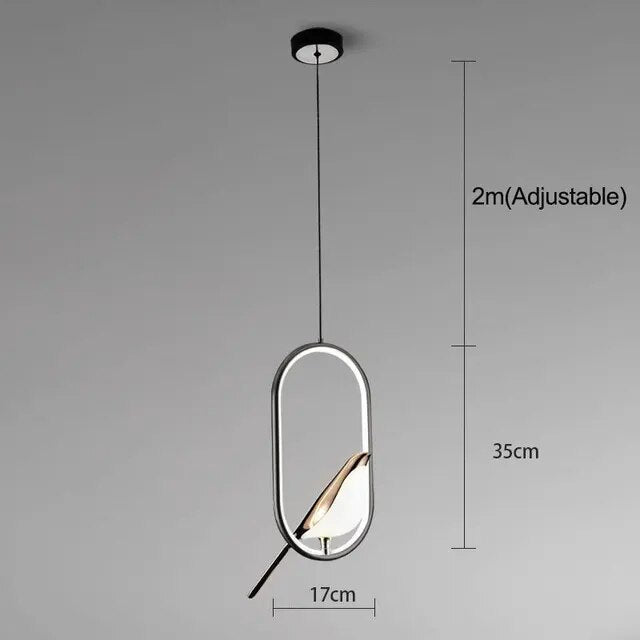 Aurela Design Hanglamp met Vogel – Minimalistisch Sculpturaal Lichtobject
