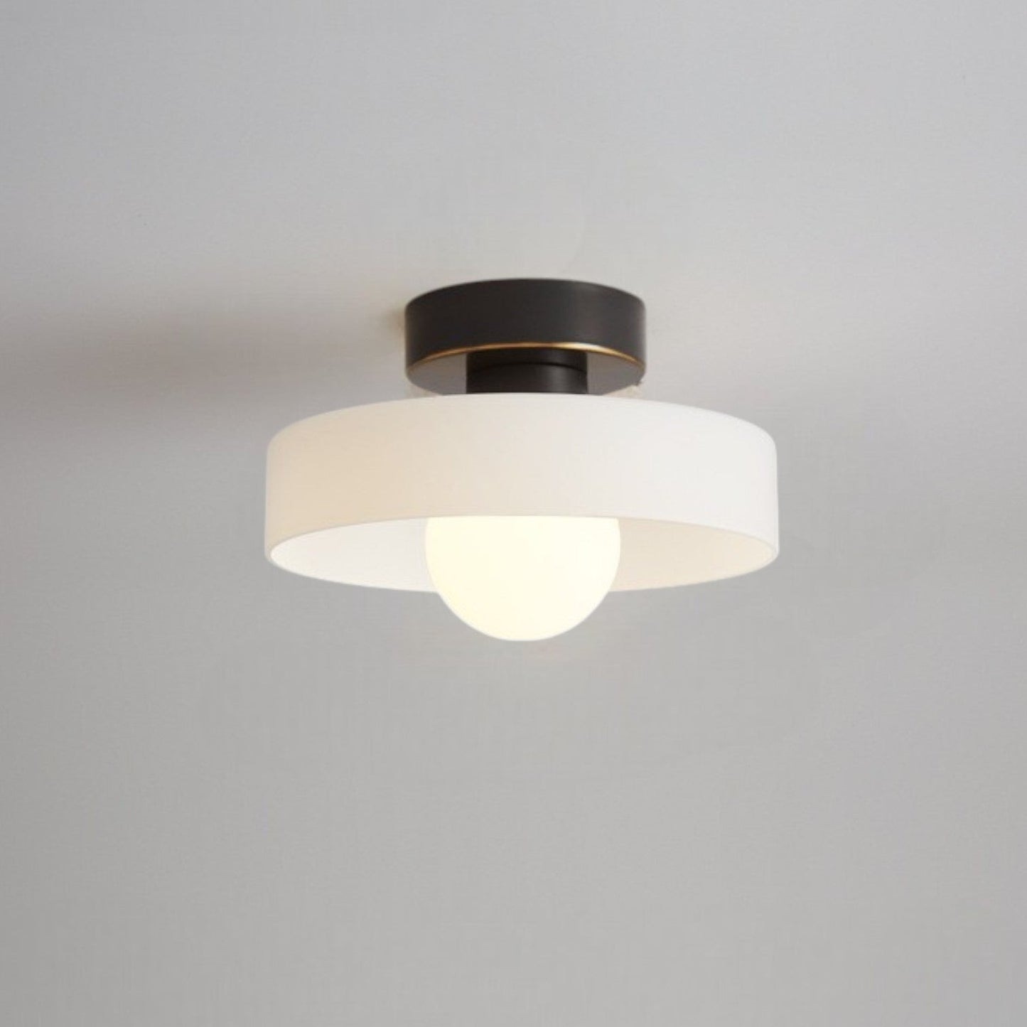 Franse Bauhaus Plafondlamp - Modern Design Messing Glas