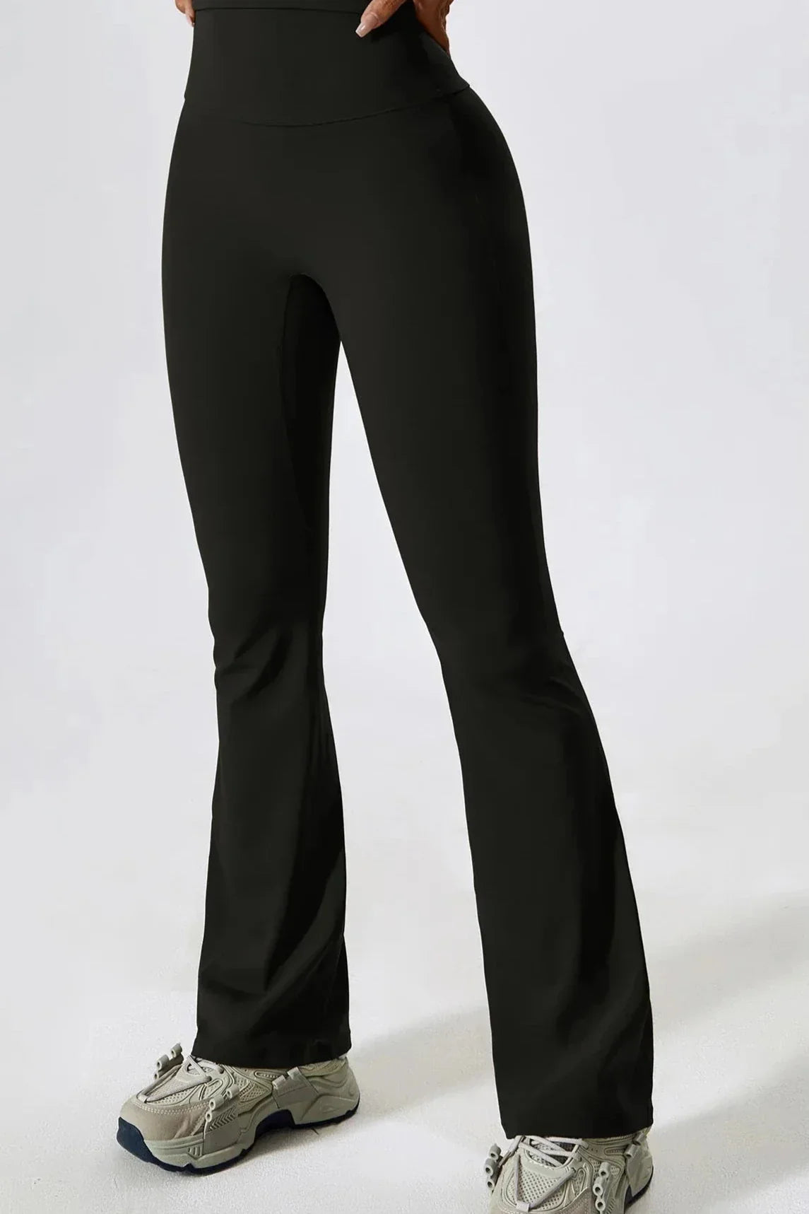 Dames set – flare legging en long sleeve crop top, high-waist en stretch