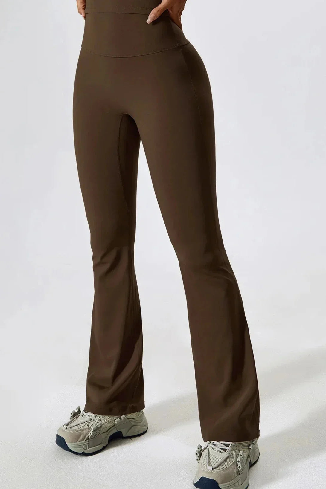 Dames set – flare legging en long sleeve crop top, stretch en comfortabel