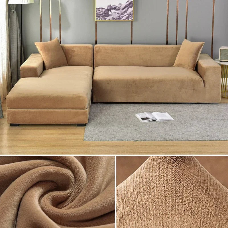 Velura – Stretch fluwelen bankhoes voor sofa’s en hoekbanken | Luxe bescherming tegen vlekken & slijtage