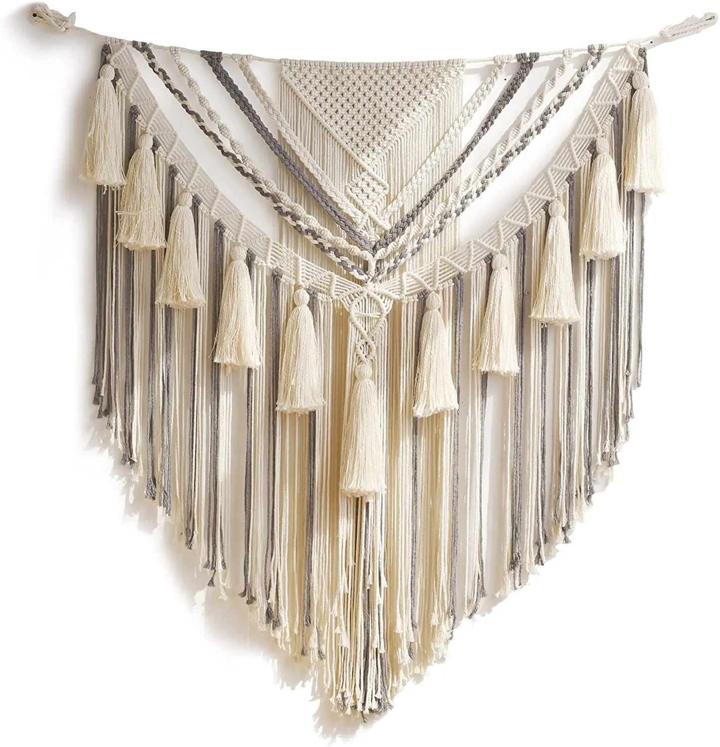 Boho Macramé Wandkleed – Handgemaakt, Natuurlijk & Tijdloos (100x150 cm)