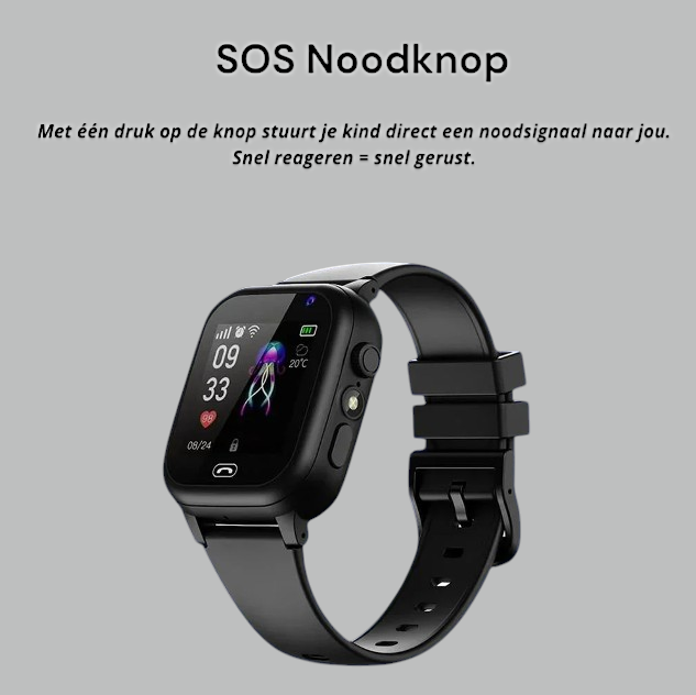 Kinder Smartwatch met GPS, SOS-Knop & Camera – Veiligheid, Bellen & Tracking in Één | Met Spraakfunctie, Zaklamp & Veilige Zones | Lichtgewicht & Nederlandstalig