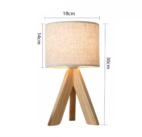 Tafellamp van hout met linnen kap – Scandinavisch design, warm & stijlvol licht