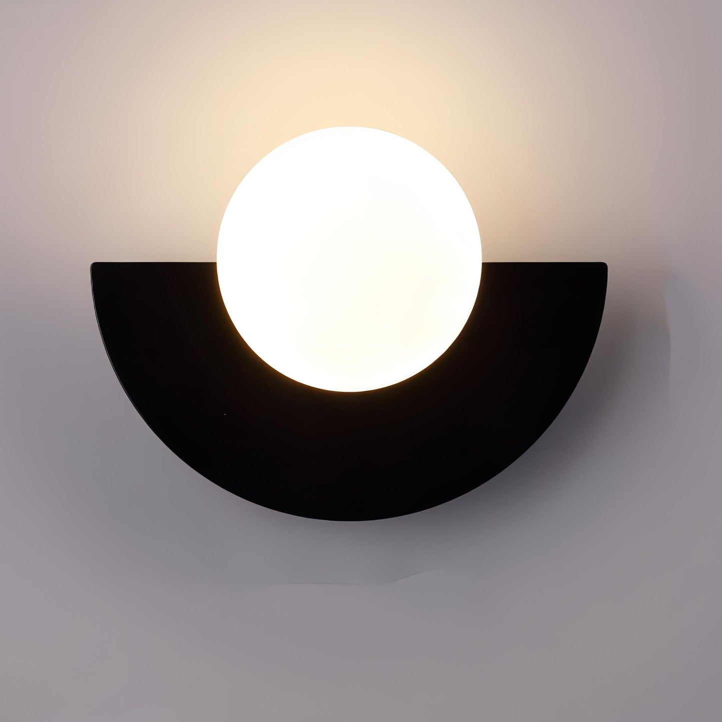 Halfronde Scandinavische Wandlamp – Everest | Minimalistisch Design in Metaal & Acryl met LED Lichtbron | Ideaal voor Hal, Slaapkamer of Woonruimte