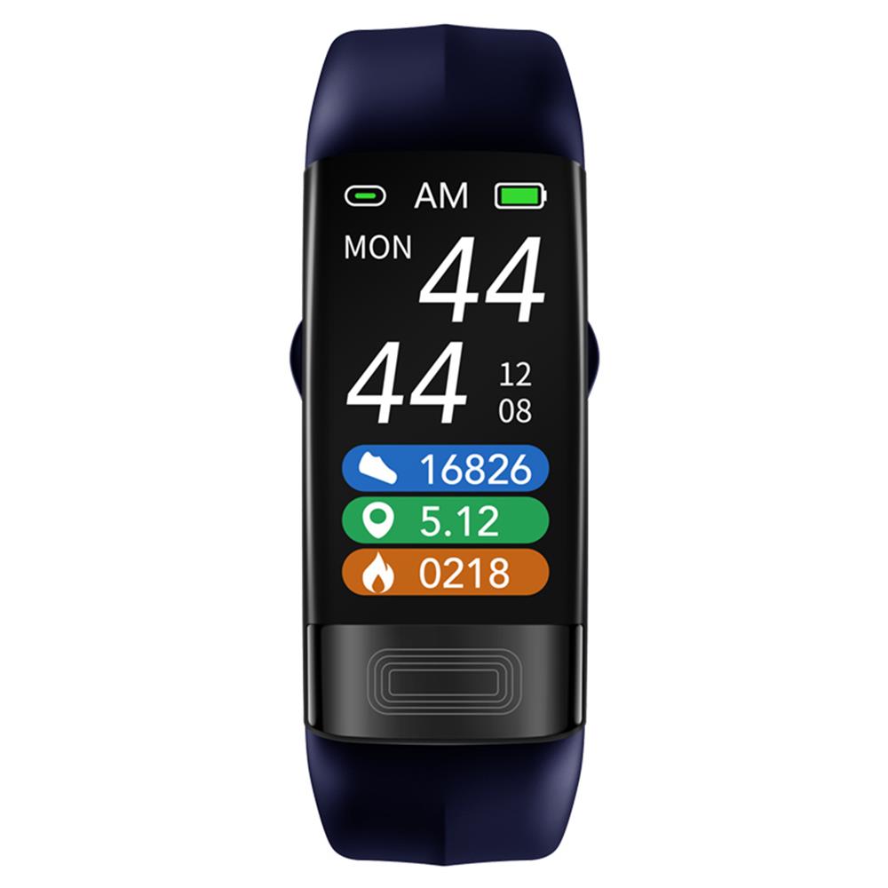 Smartwatch met Bloeddruk- en EKG-Meting – Waterdicht IP67, Geschikt voor Sport & Gezondheid | Compatibel met iOS & Android | In Zwart, Blauw of Rood Siliconen Bandje